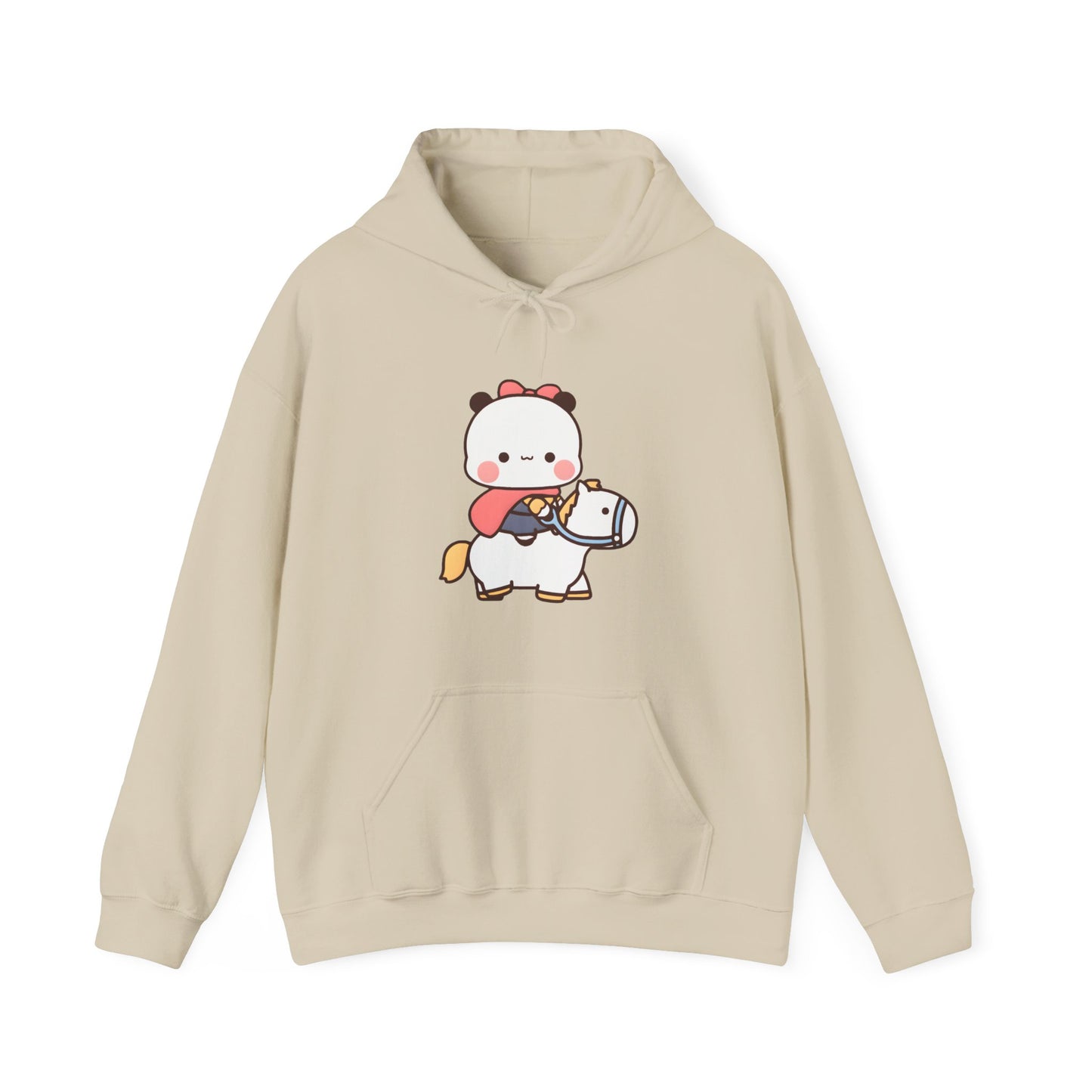 Bubu on white horse hoodie