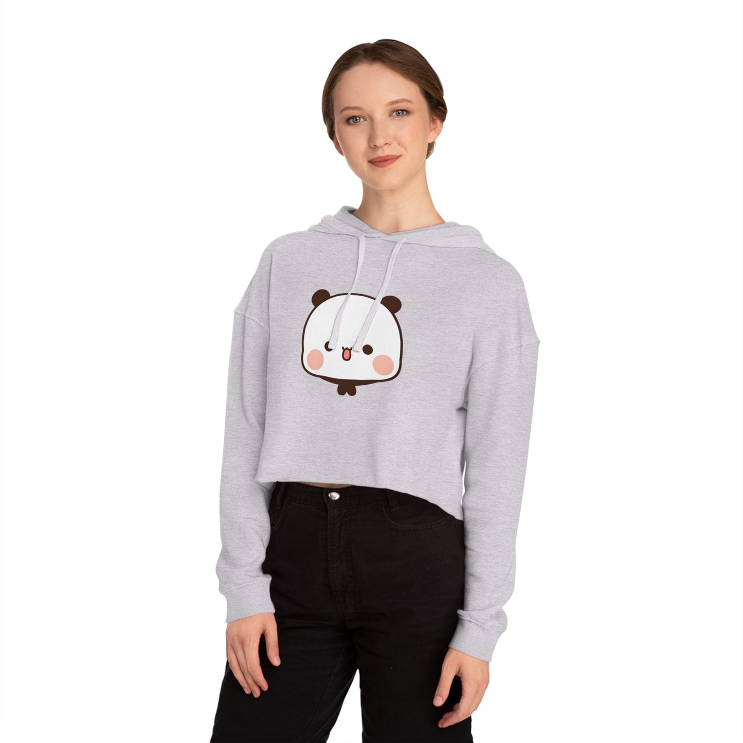 Cute bubu cropped hooded sweatshirt