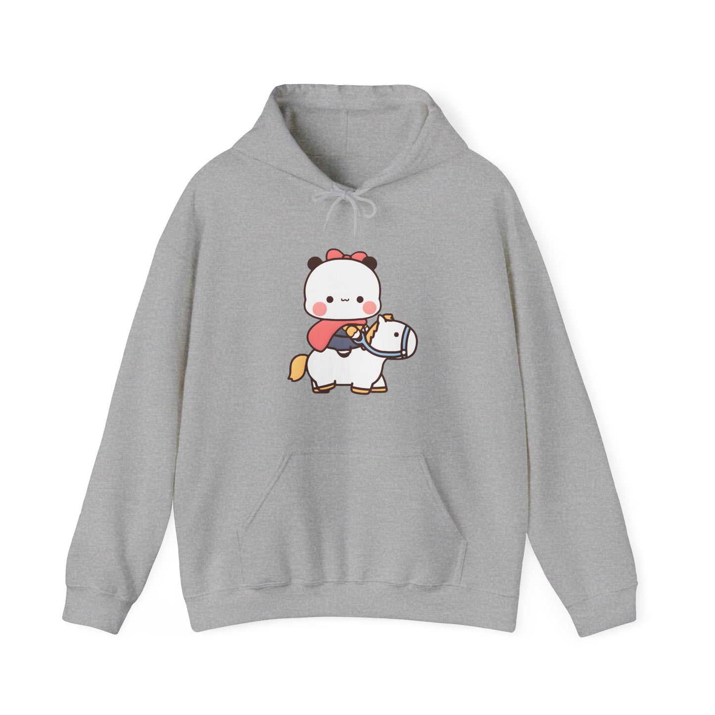 Bubu on white horse hoodie