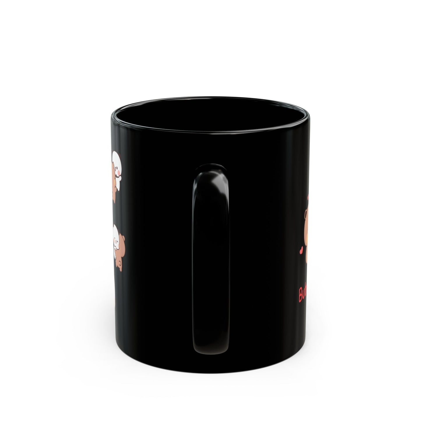 Bubu love dudu multiple stickers black mug