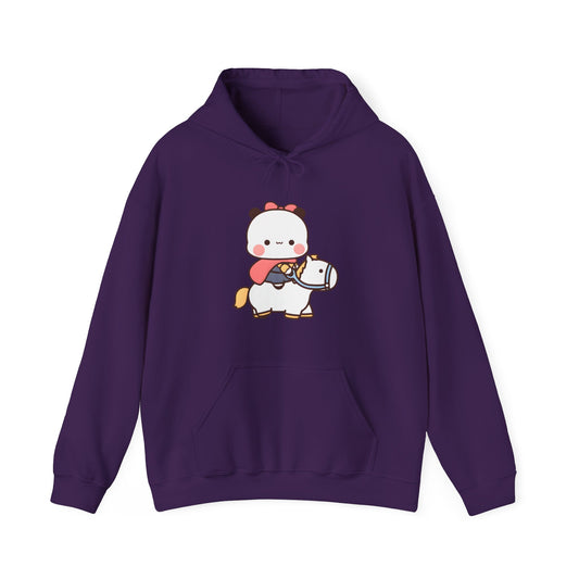 Bubu on white horse hoodie