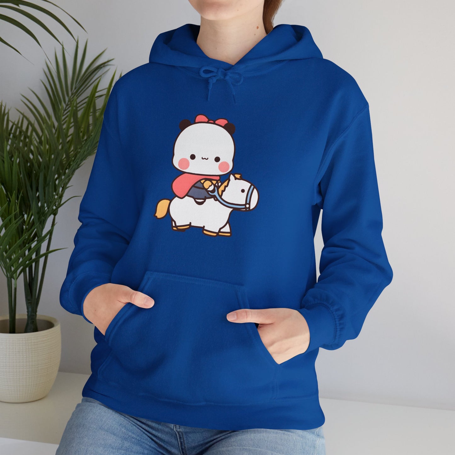 Bubu on white horse hoodie