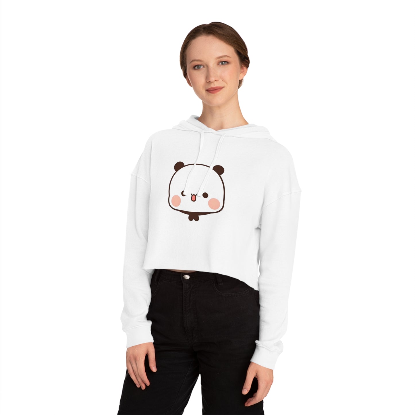 Cute bubu cropped hooded sweatshirt