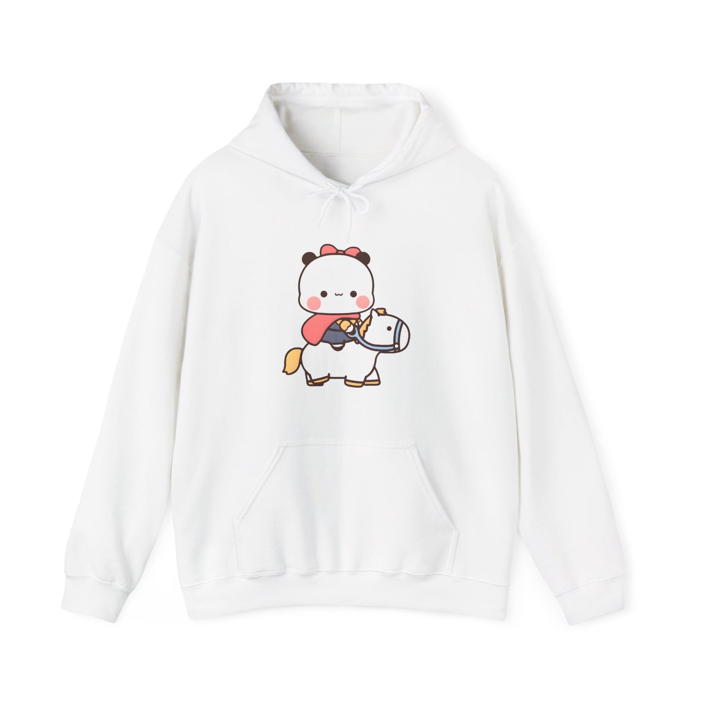 Bubu on white horse hoodie