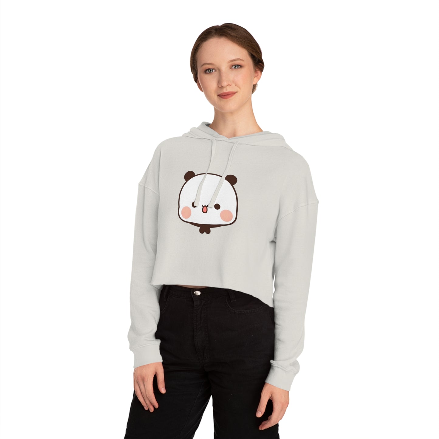 Cute bubu cropped hooded sweatshirt