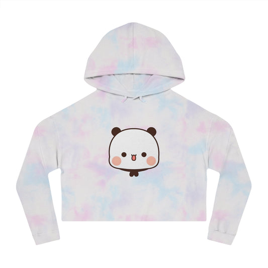 Cute bubu cropped hooded sweatshirt